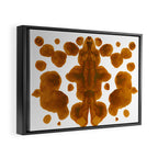 Brown Ocher Inkblot Pattern Framed Canvas Print Gallery Image 6