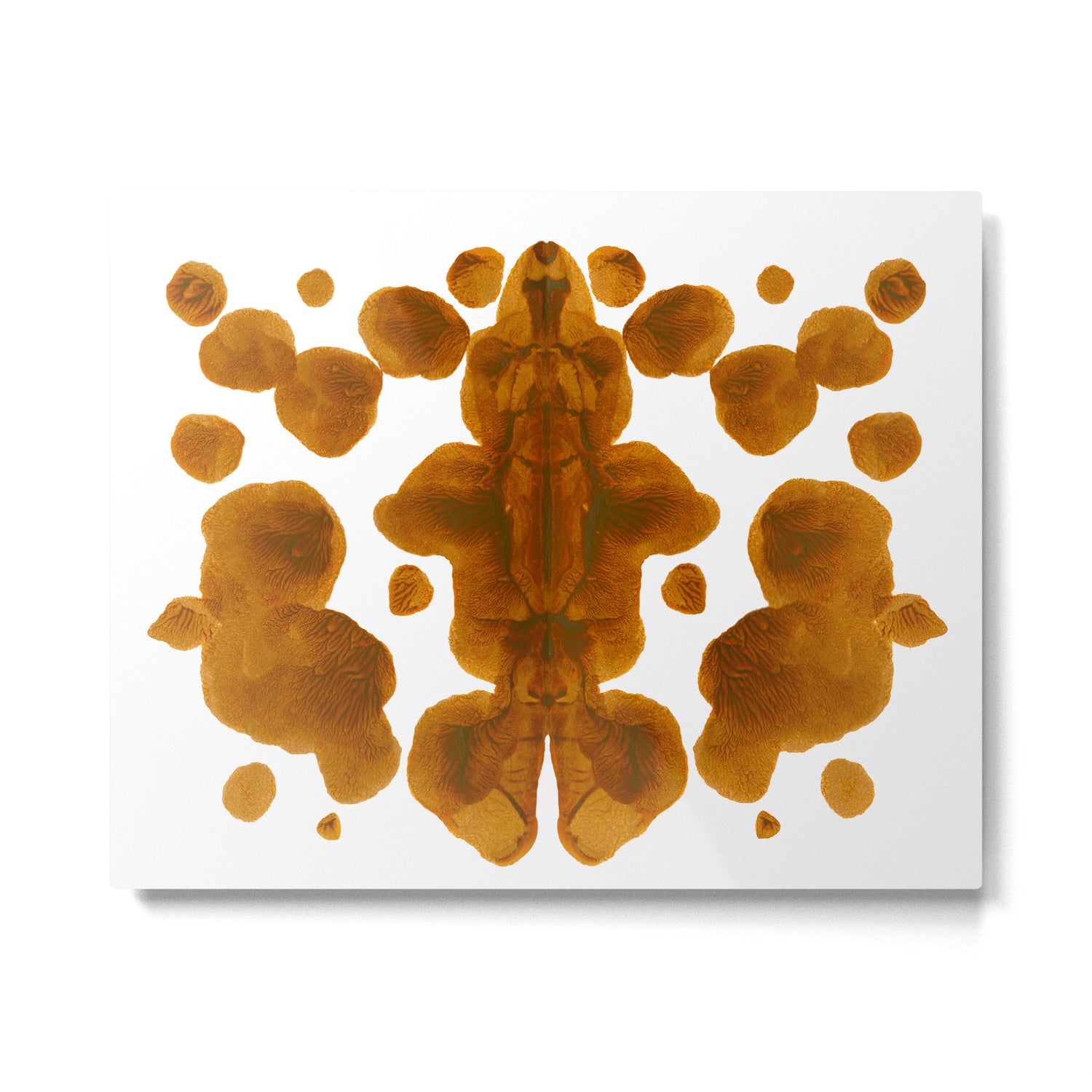 Brown Ocher Inkblot Pattern Metal Print Gallery Image 4