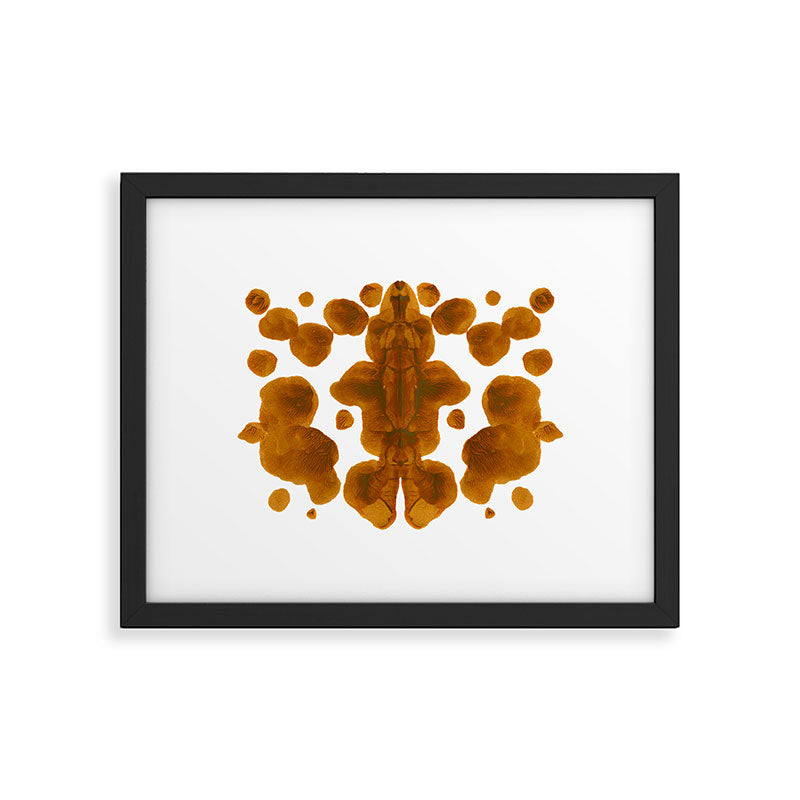 Brown Ocher Inkblot Pattern Framed Art Print Gallery Image 5