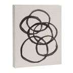 Bubble Rings Minimalist Modern Mid Century Black Ink Spirals Funky Nesting Rings Canvas Print Gallery Image 6