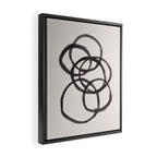 Bubble Rings Minimalist Modern Mid Century Black Ink Spirals Funky Nesting Rings Framed Canvas Print Gallery Image 2