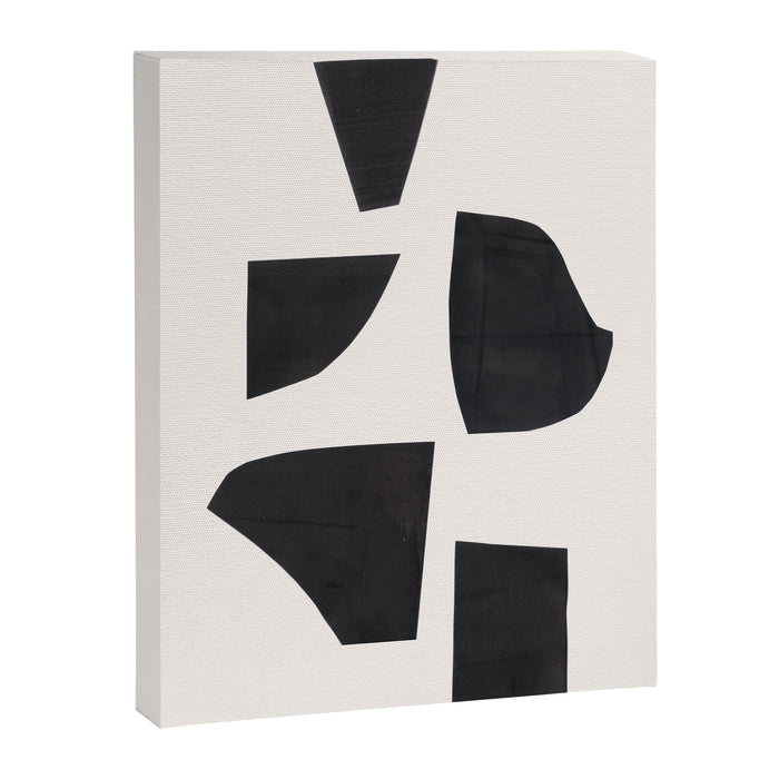 Bump & Kiss Minimalist Modern Mid Century Black Organic Shapes Pattern Paper Collage Canvas Print Gallery Image 1