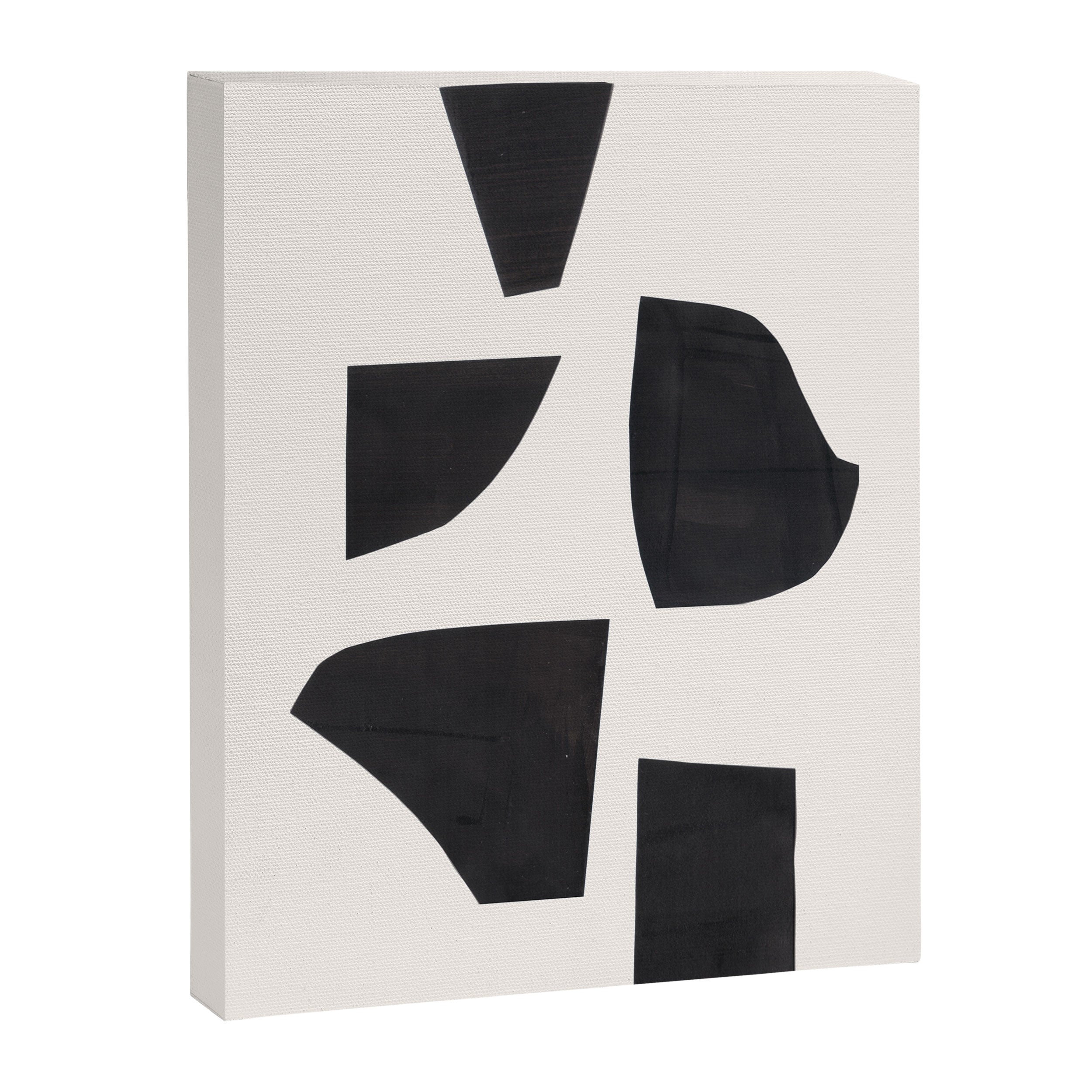 Bump & Kiss Minimalist Modern Mid Century Black Organic Shapes Pattern Paper Collage Canvas Print Gallery Image 6