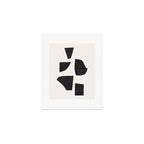 Bump & Kiss Minimalist Modern Mid Century Black Organic Shapes Pattern Paper Collage Art Print Gallery Image 1