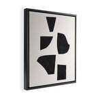 Bump & Kiss Minimalist Modern Mid Century Black Organic Shapes Pattern Paper Collage Framed Canvas Print Gallery Image 2