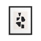 Bump & Kiss Minimalist Modern Mid Century Black Organic Shapes Pattern Paper Collage Framed Art Print Gallery Image 5