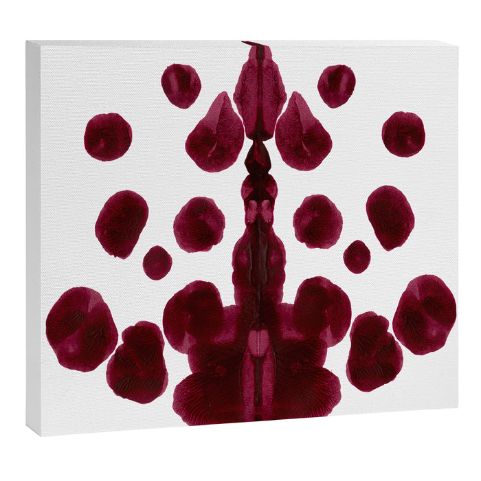 Burgundy Inkblot Pattern Rorschach Test Canvas Print Gallery Image 1