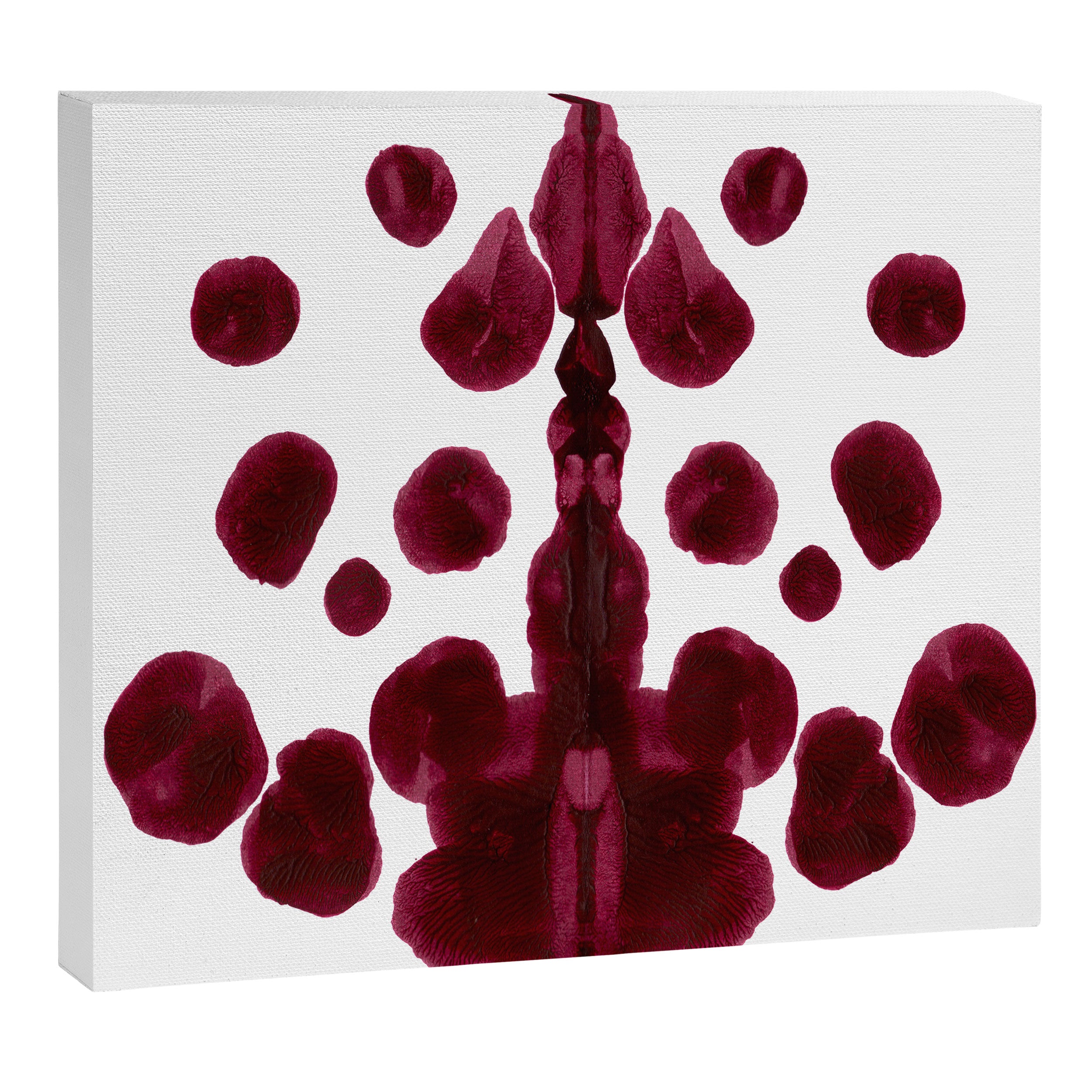 Burgundy Inkblot Pattern Rorschach Test Canvas Print Gallery Image 12