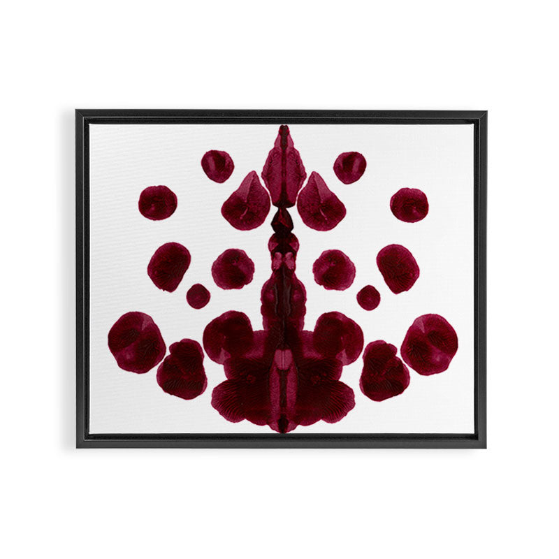 Burgundy Inkblot Pattern Rorschach Test Framed Canvas Print Gallery Image 2
