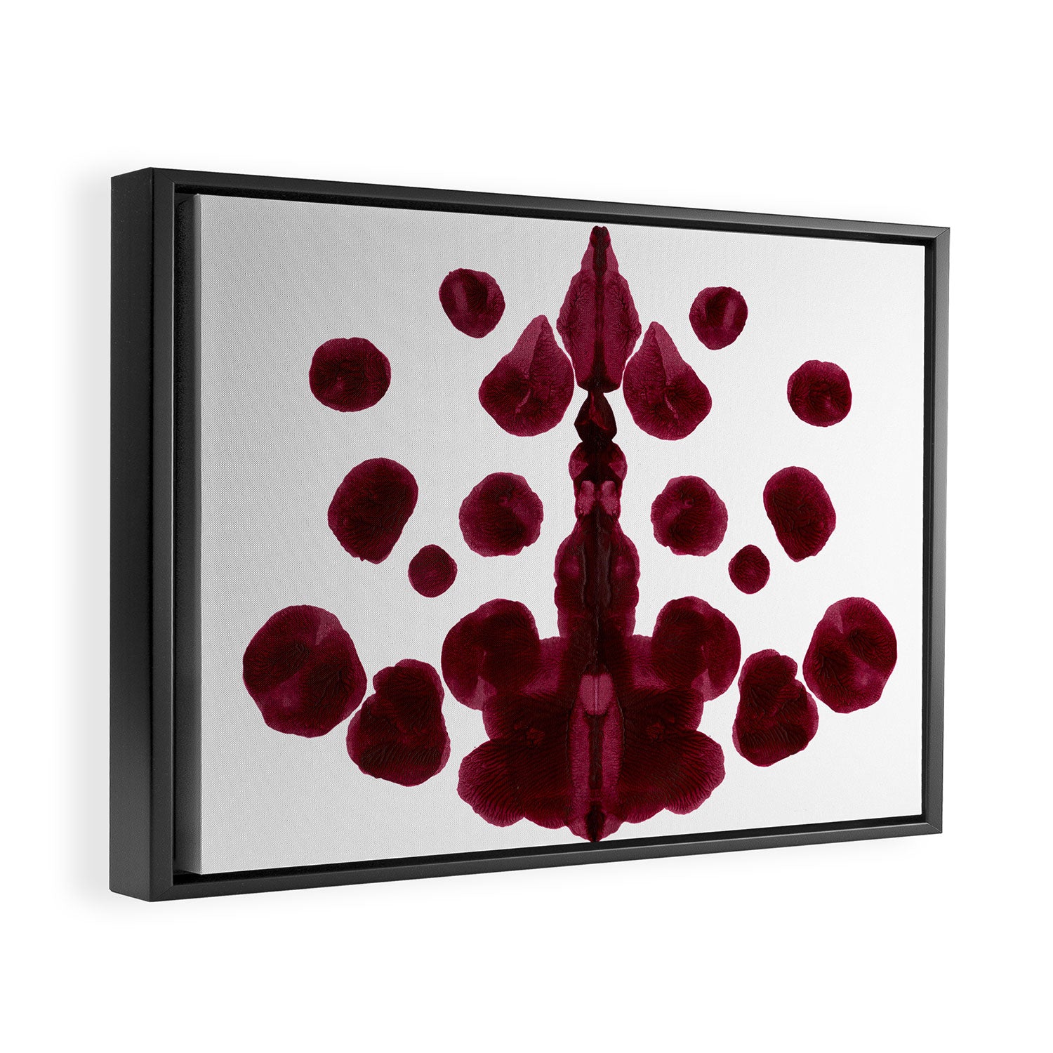 Burgundy Inkblot Pattern Rorschach Test Framed Canvas Print Gallery Image 6