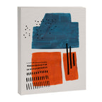 Burnt Orange Jewel Teal Blue Mid Century Modern Funky Colorful Shapes Patterns by Ejaaz Haniff Canvas Print Gallery Image 6