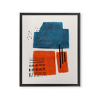 Burnt Orange Jewel Teal Blue Mid Century Modern Funky Colorful Shapes Patterns by Ejaaz Haniff Framed Canvas Print Gallery Image 6