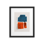 Burnt Orange Jewel Teal Blue Mid Century Modern Funky Colorful Shapes Patterns by Ejaaz Haniff Framed Art Print Gallery Image 5