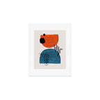 Burnt Orange Jewel Teal Blue Mid Century Modern Funky Colorful Shapes Patterns by Ejaaz Haniff Art Print Gallery Image 1