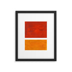 Burnt Orange Yellow Ochre Mid Century Modern Abstract Minimalist Rothko Color Field Squares Framed Art Print Gallery Image 5