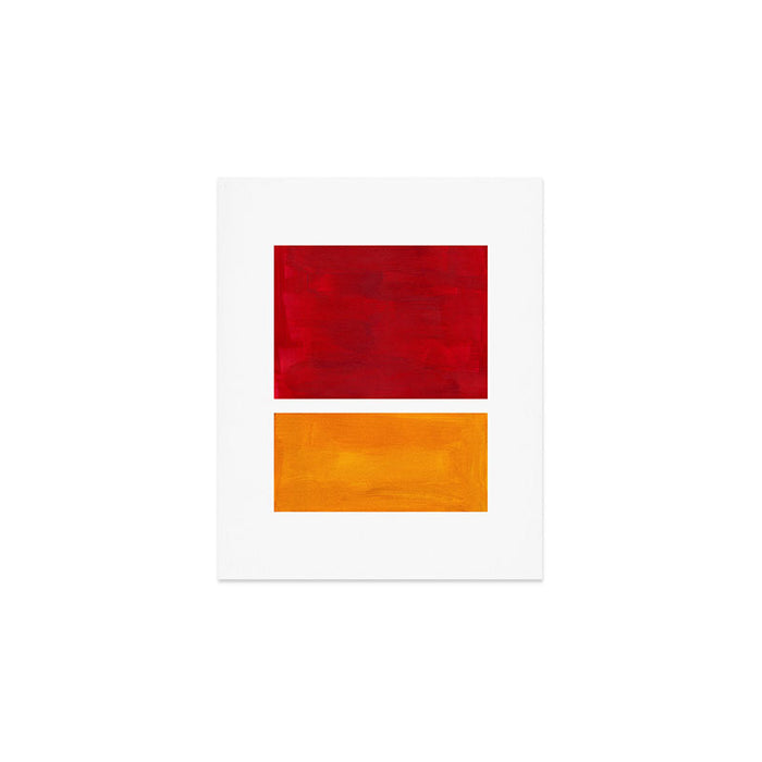 Burnt Red Yellow Ochre Mid Century Modern Abstract Minimalist Rothko Color Field Squares Art Print Gallery Image 1