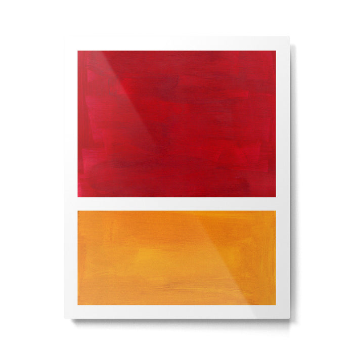 Burnt Red Yellow Ochre Mid Century Modern Abstract Minimalist Rothko Color Field Squares Metal Print Gallery Image 1