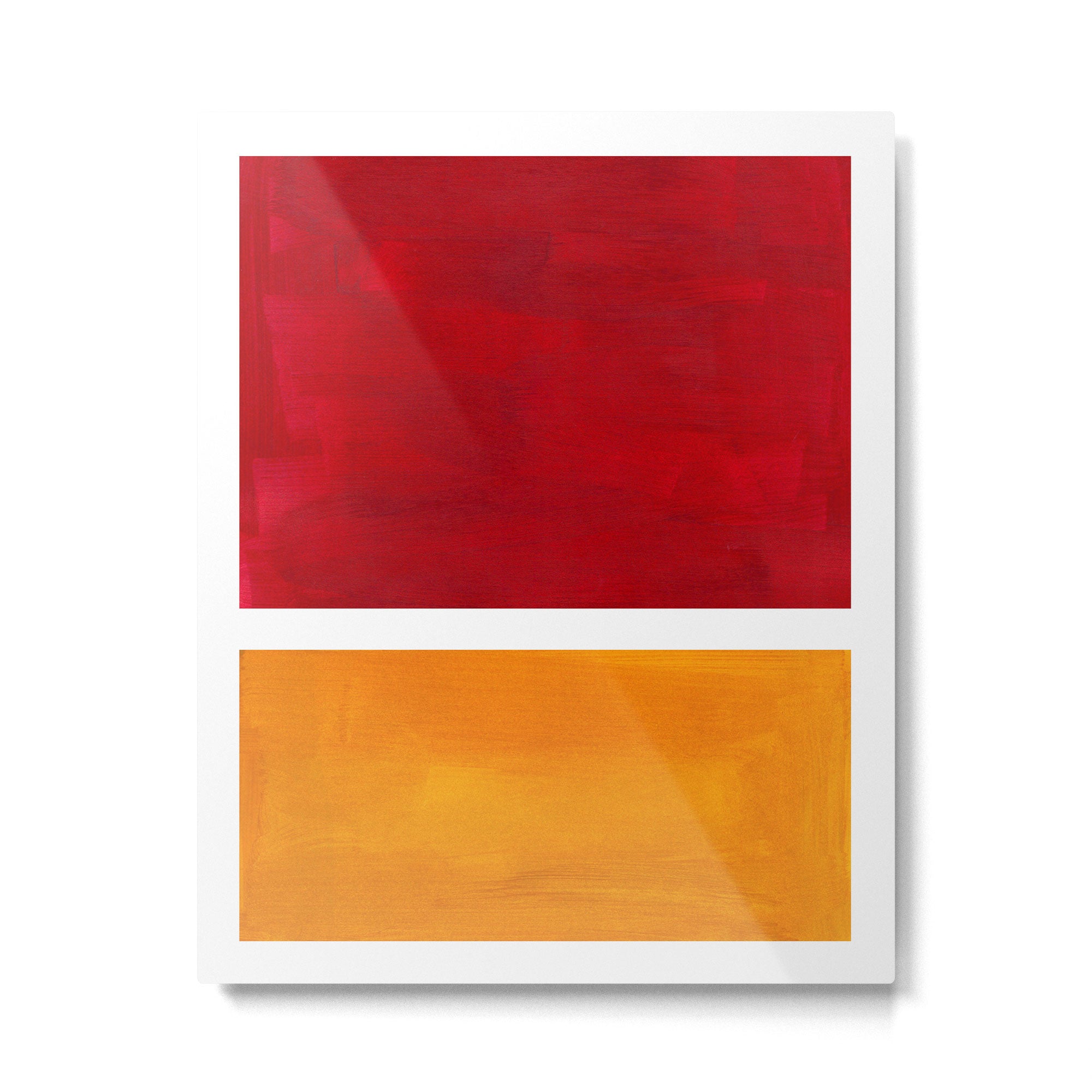 Burnt Red Yellow Ochre Mid Century Modern Abstract Minimalist Rothko Color Field Squares Metal Print Gallery Image 4