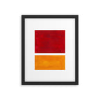 Burnt Red Yellow Ochre Mid Century Modern Abstract Minimalist Rothko Color Field Squares Framed Art Print Gallery Image 5