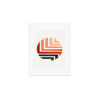 Burnt Sienna Circle Round Framed Mid Century Modern Aztec Geometric Pattern Maze Art Print Gallery Image 1