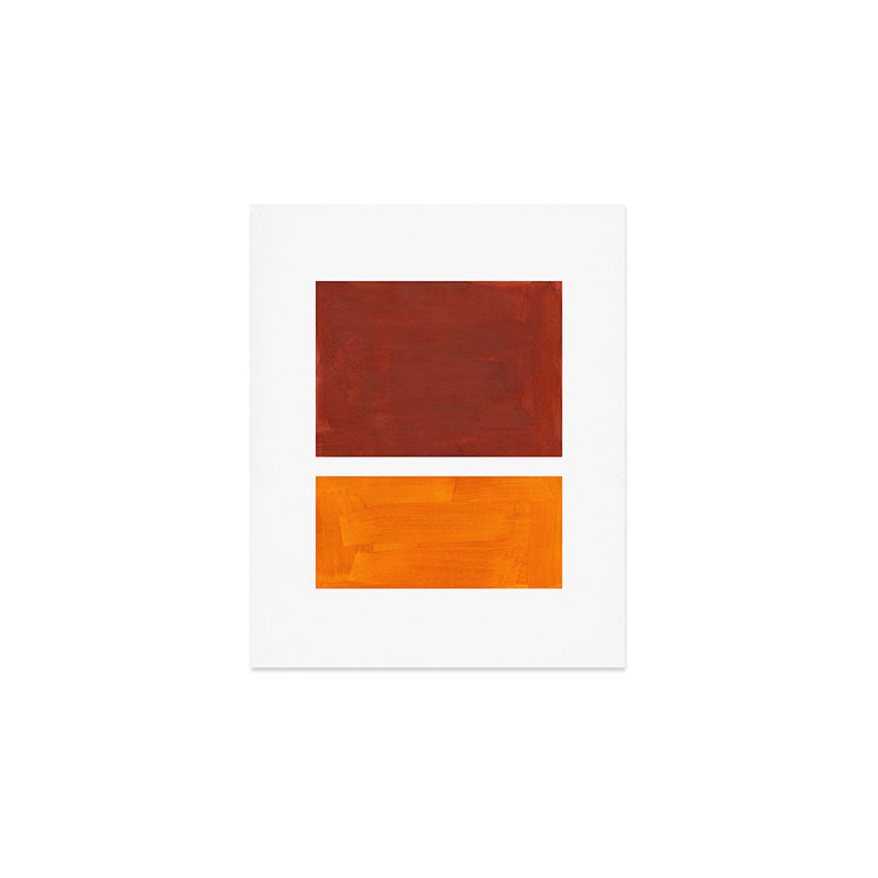 Burnt Sienna Yellow Ochre Rothko Minimalist Mid Century Abstract Color Field Squares Art Print Gallery Image 1
