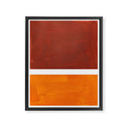 Burnt Sienna Yellow Ochre Rothko Minimalist Mid Century Abstract Color Field Squares Framed Canvas Print Gallery Image 6