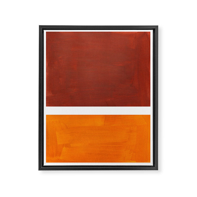 Burnt Sienna Yellow Ochre Rothko Minimalist Mid Century Abstract Color Field Squares Framed Canvas Print Gallery Image 6
