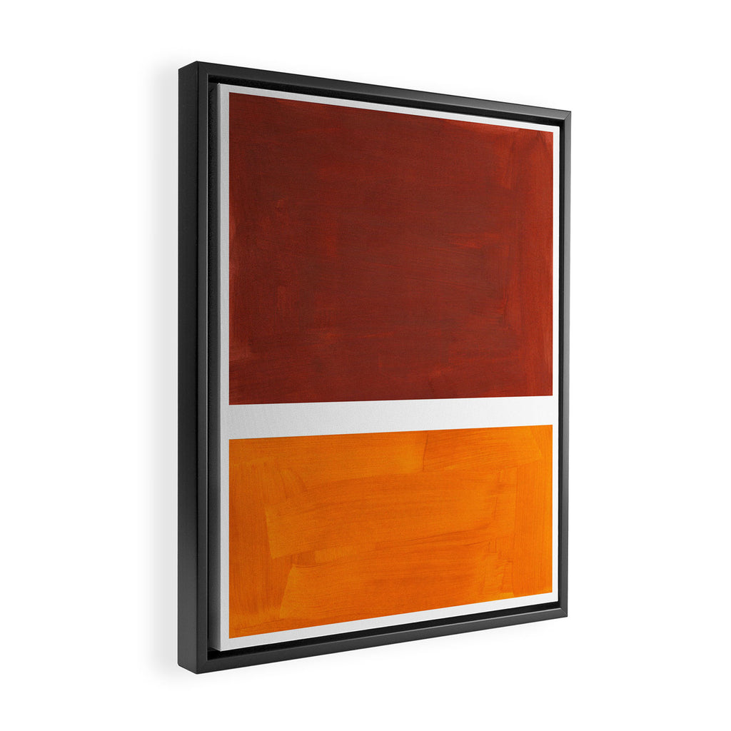 Burnt Sienna Yellow Ochre Rothko Minimalist Mid Century Abstract Color Field Squares Framed Canvas Print Gallery Image 2