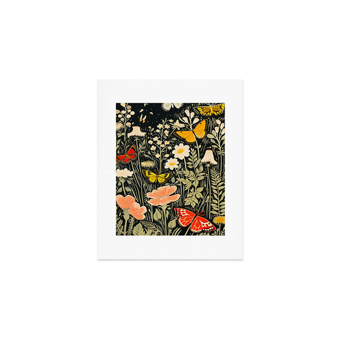 Butterfly Night Garden Art Print Gallery Image 1