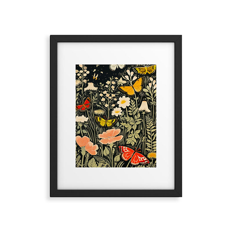 Butterfly Night Garden Framed Art Print Gallery Image 5