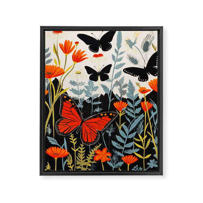 Butterfly Spring Garden Framed Canvas Print Gallery Image 1