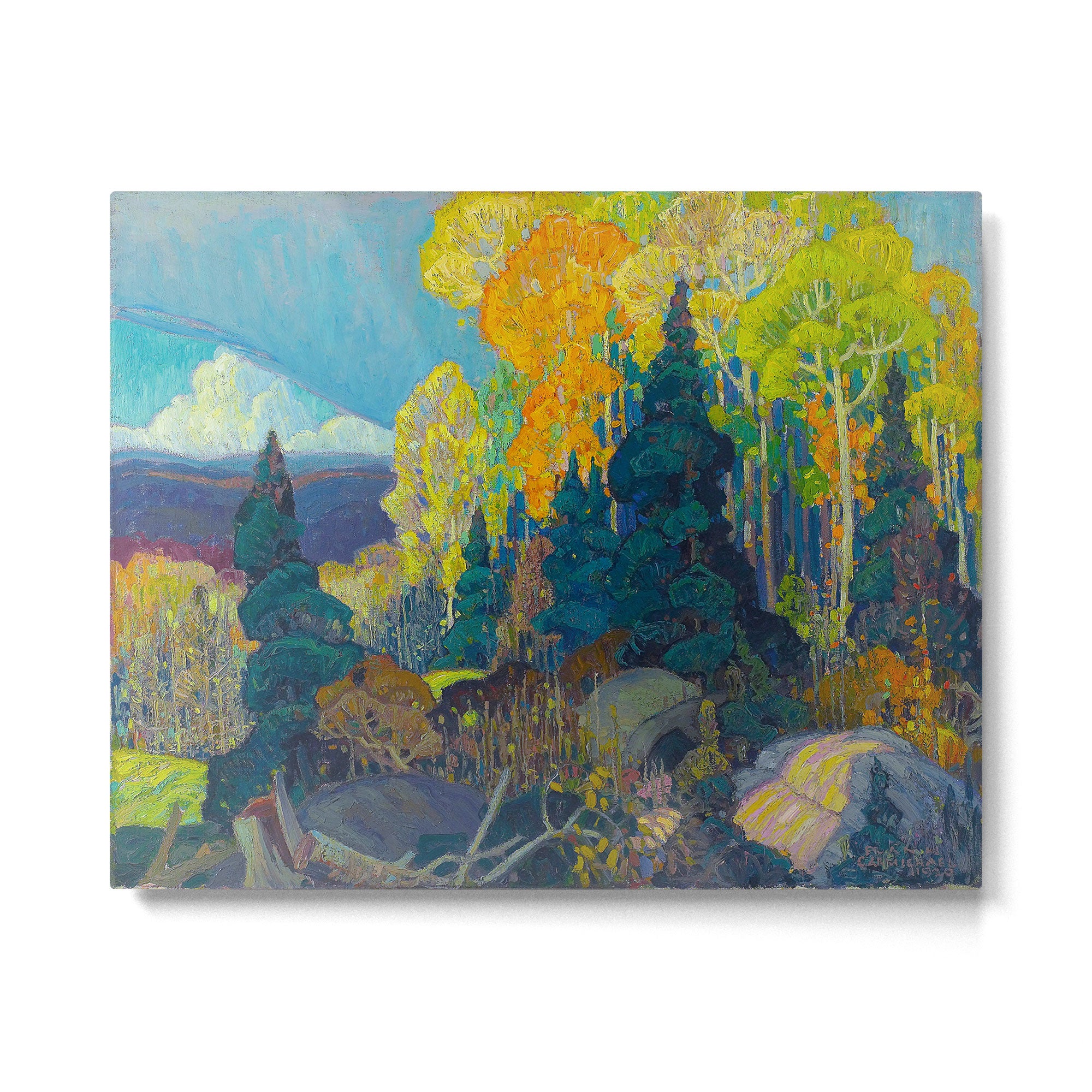 Canadian Landscape Franklin Carmichael Art Nouveau Post-Impressionism Autumn Hillside Metal Print Gallery Image 4