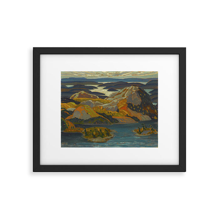 Canadian Landscape Oil Painting Franklin Carmichael Art Nouveau Post-Impressionism Grace Lake 1931 Framed Art Print Gallery Image 1