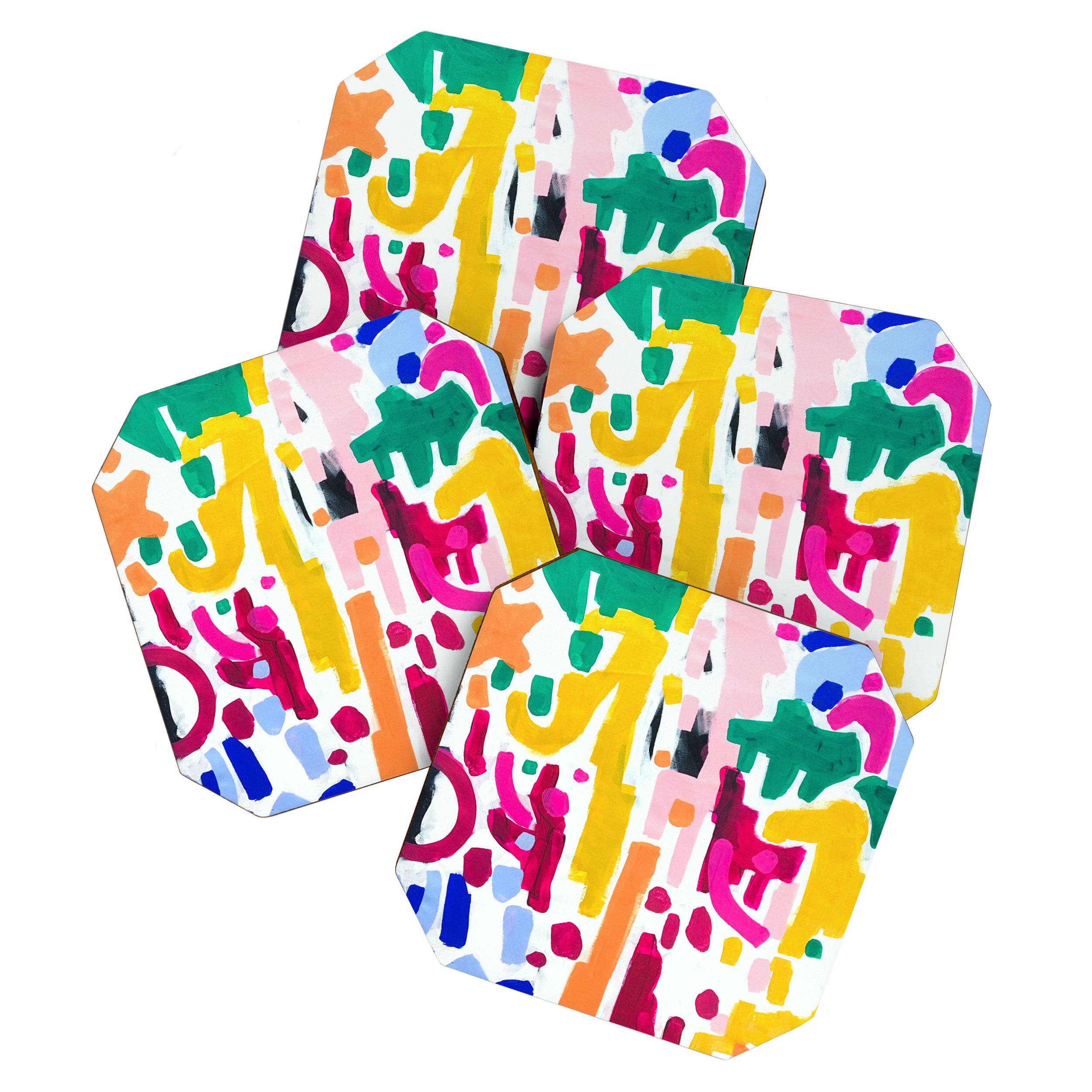 Candy In The Milky Way Galaxy Original Painting by Ejaaz Haniff Acrylic Painting Abstract Art Shapes Pattern Fun Colorful Shapes Coaster Gallery Image 1