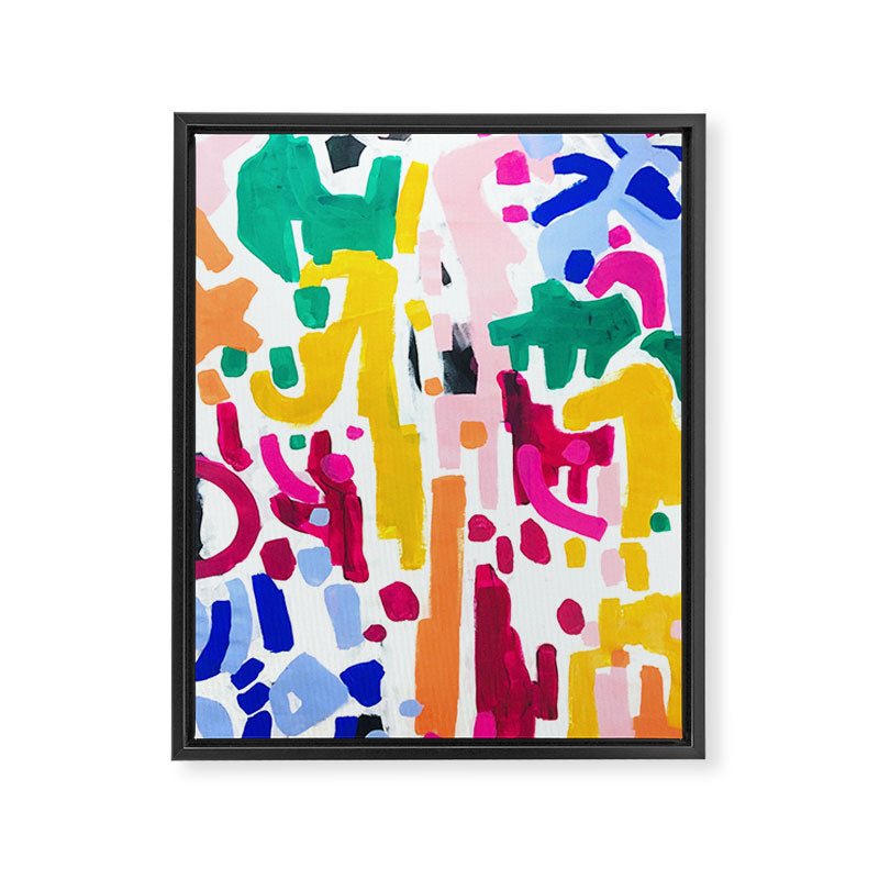 Candy In The Milky Way Galaxy Original Painting by Ejaaz Haniff Acrylic Painting Abstract Art Shapes Pattern Fun Colorful Shapes Framed Canvas Print Gallery Image 6