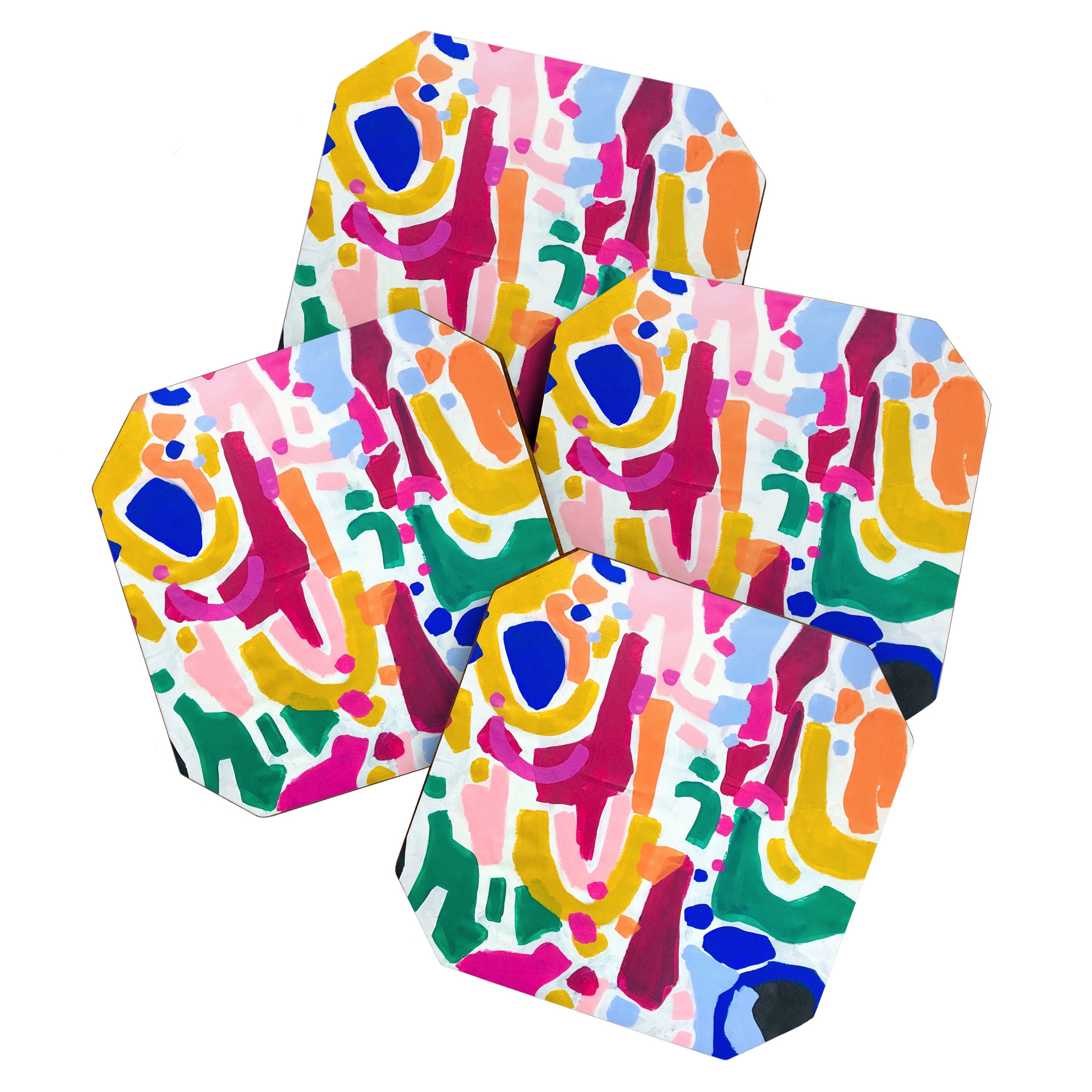 Candy In The Milky Way Galaxy 2 Original Painting by Ejaaz Haniff Acrylic Painting Abstract Art Shapes Pattern Fun Colorful Shapes Coaster Gallery Image 1
