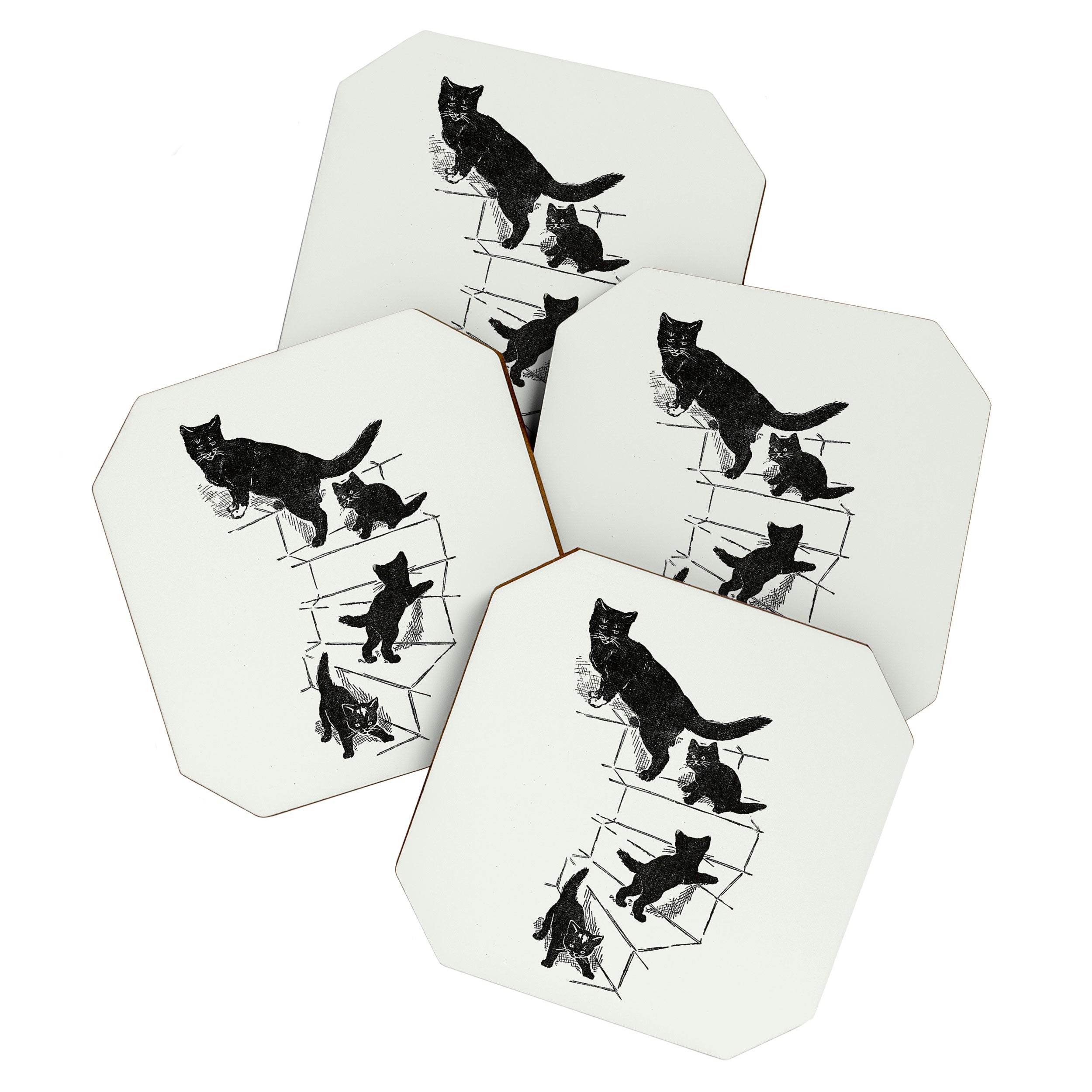 Cat With Kitten On Stairs Coaster Gallery Image 1