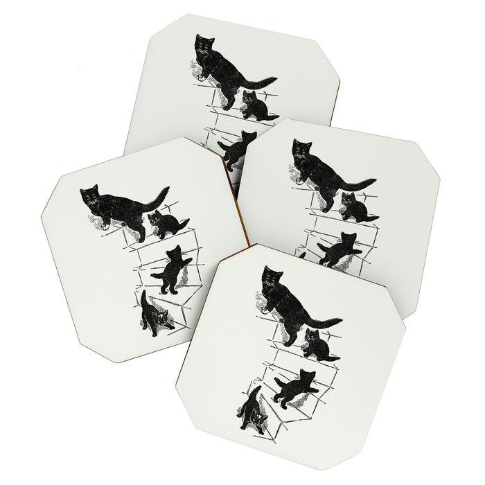 Cat With Kitten On Stairs Coaster Gallery Image 1