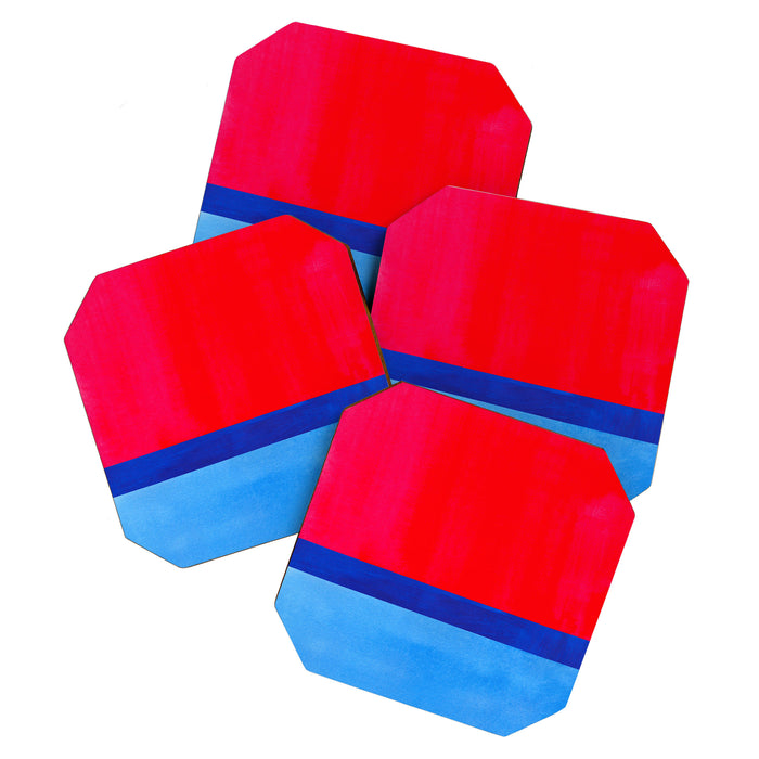 Cerulean Blue Red  Coaster Gallery Image 1