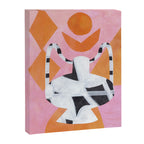 Checkered Urn Pink Orange Geometric Background Canvas Print Gallery Image 6