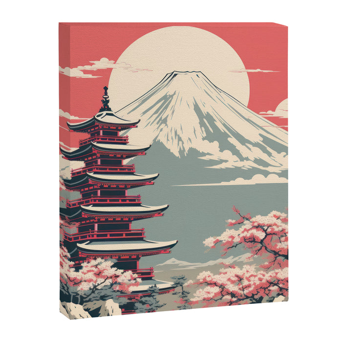 Cherry Blossom Fuji Shrine Canvas Print Gallery Image 1