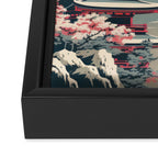 Cherry Blossom Fuji Shrine Framed Canvas Print Gallery Image 3