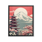 Cherry Blossom Fuji Shrine Framed Canvas Print Gallery Image 6