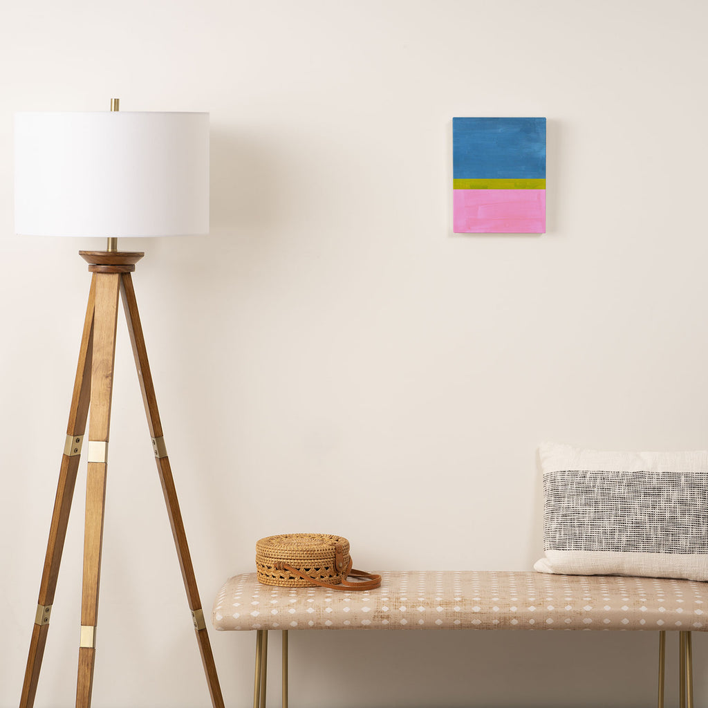 Childhood Dreams Sky Blue Lime Green Pastel Pink Colorfield  Canvas Print Gallery Image 2