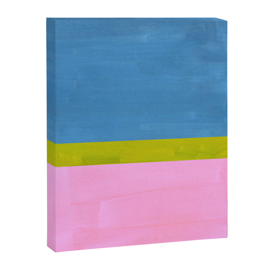 Childhood Dreams Sky Blue Lime Green Pastel Pink Colorfield  Canvas Print Gallery Image 6
