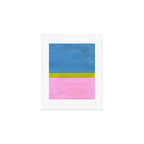 Childhood Dreams Sky Blue Lime Green Pastel Pink Colorfield  Art Print Gallery Image 1