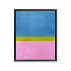 Childhood Dreams Sky Blue Lime Green Pastel Pink Colorfield  Framed Canvas Print Gallery Image 6