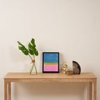 Childhood Dreams Sky Blue Lime Green Pastel Pink Colorfield  Framed Canvas Print Gallery Image 4
