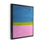 Childhood Dreams Sky Blue Lime Green Pastel Pink Colorfield  Framed Canvas Print Gallery Image 2