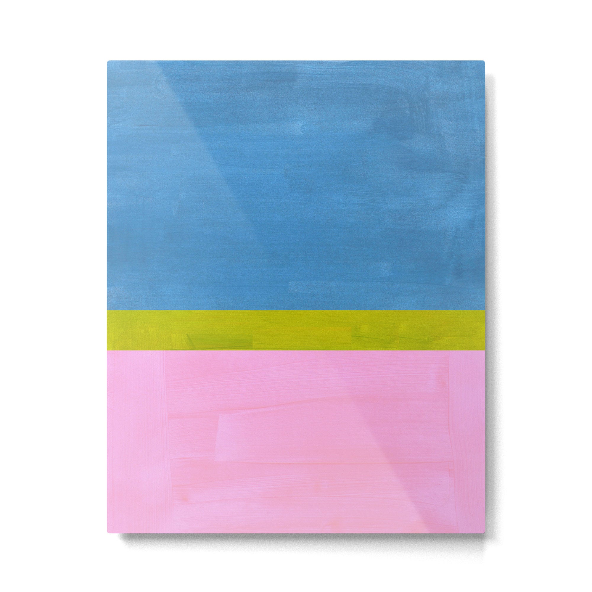 Childhood Dreams Sky Blue Lime Green Pastel Pink Colorfield  Metal Print Gallery Image 4